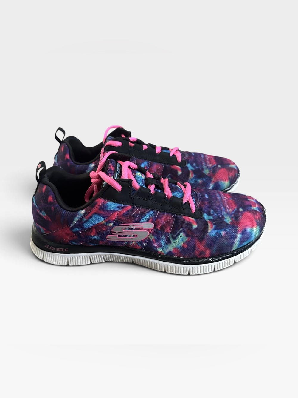 Skechers Flex Appeal Cosmic Rays Sneakers Shoes Memory Foam Womens 7.5